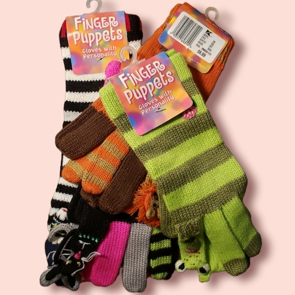 Vintage Accessories Finger Puppets Gloves With Personality Nwt Vintage Kmart Lion Zebra Frog